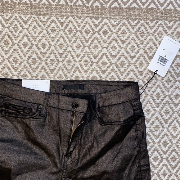 7 for all mankind black sparkly ankle skinny jeans - Picture 2 of 4